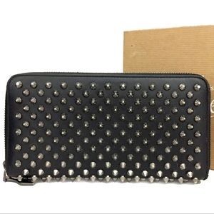 Christian Louboutin Panettone Spike Leather Zippy Wallet + Box & Dust Bag
